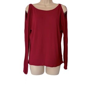 Express Red Cold Shoulder Blouse